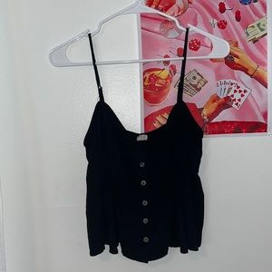 Black button down tank top